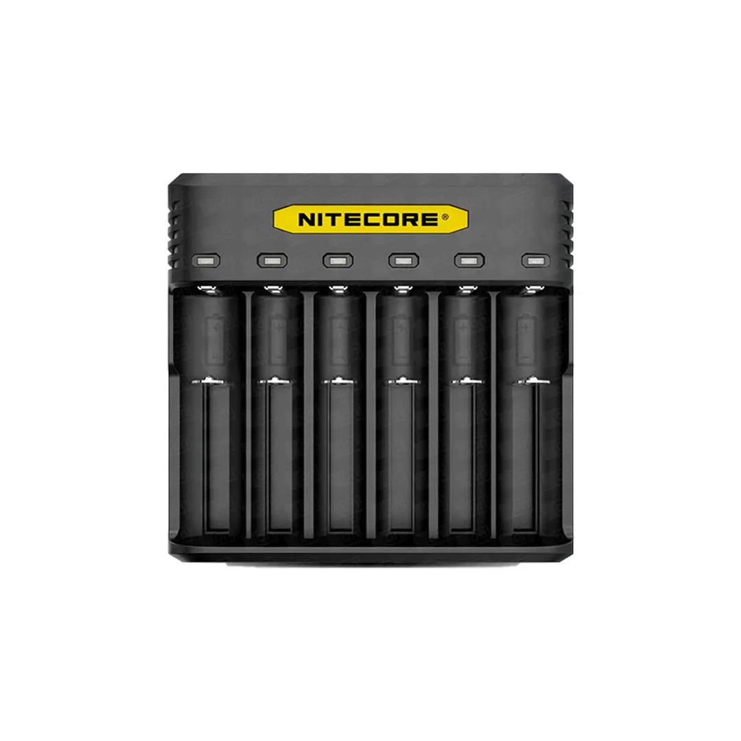 Carregador de Bateria Vape Cigarro Eletrônico - Nitecore - 6 Baterias - Q6 Quick Charge