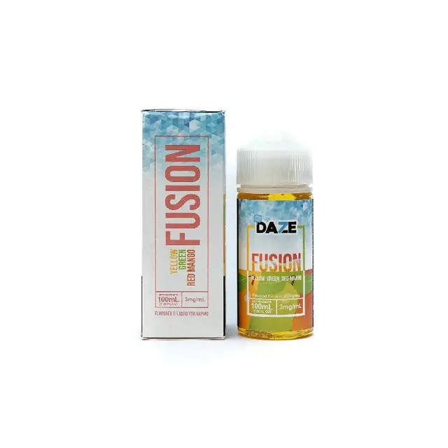 Líquido 7 Daze Fusion Freebase - Yellow Green Red Mango