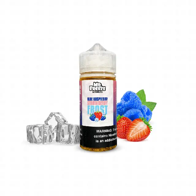 Líquido Mr Freeze Menthol Freebase - Blue Raspberry Strawberry Frost