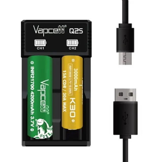 Carregador de Bateria- Vapcell- 2 Baterias - Q2