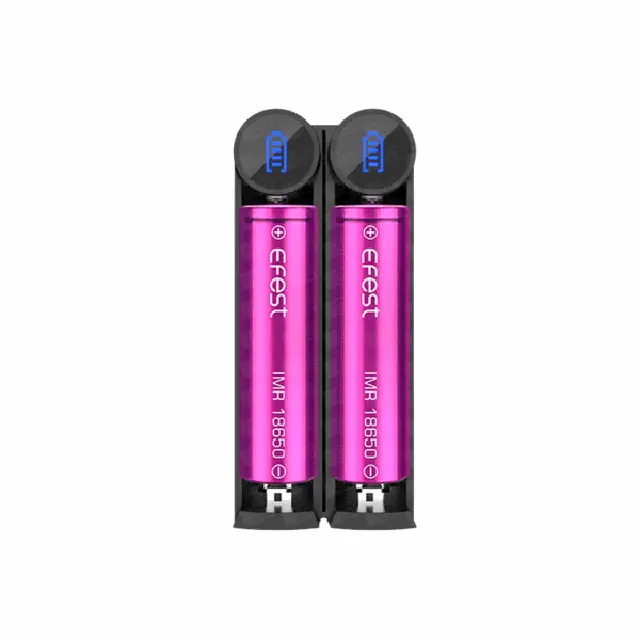 Carregador de Bateria Vape Cigarro Eletrônico - Efest - 2 Baterias - Slim K2